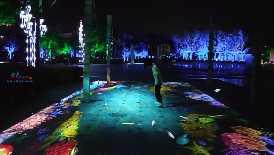 雷色光電為清素公園打造戶外地面互動(dòng)項(xiàng)目(圖1)